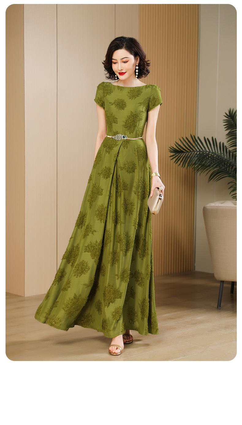 Jacquard Green Dress Women's Summer Slim Fit Long Party Club Dress A-line M-4XL | eBay Jacquard Green Dress Women's Summer Slim Fit Long Party Club Dress A-line M-4XL | eBay