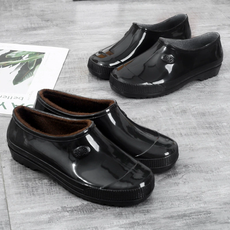 Весенне-Осенняя обувь с мелким ртом, рабочая обувь, женская кухонная обувь, модная Водная обувь с низким вырезом, женские водонепроницаемые сапоги, боты, верхняя одежда, клеевые туфли