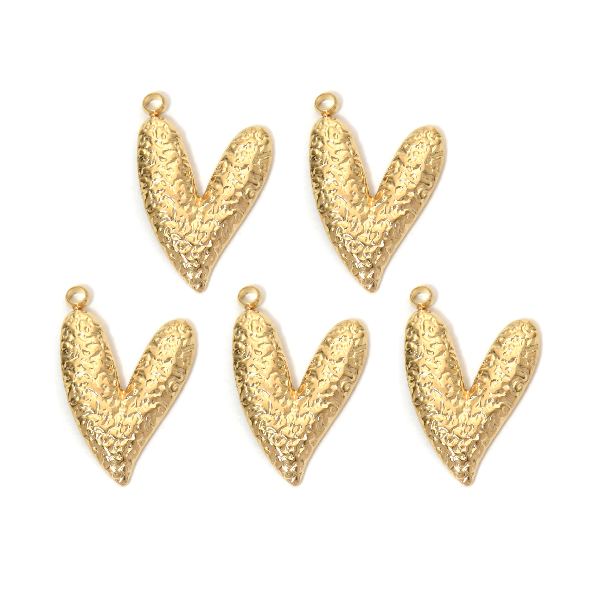 9g Weight Pendant Jewelry Making Type 5 PCS/Package 304 Stainless Steel Heart Shape Pendant