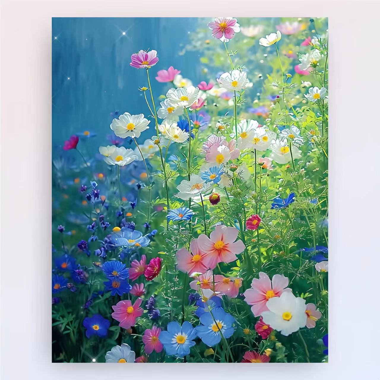 Manual DIY productos de pintura al óleo de estilo chino, plantas, flores, paisajes decorativos estéticos, pintura colgante, nicho fresco, pintura a mano