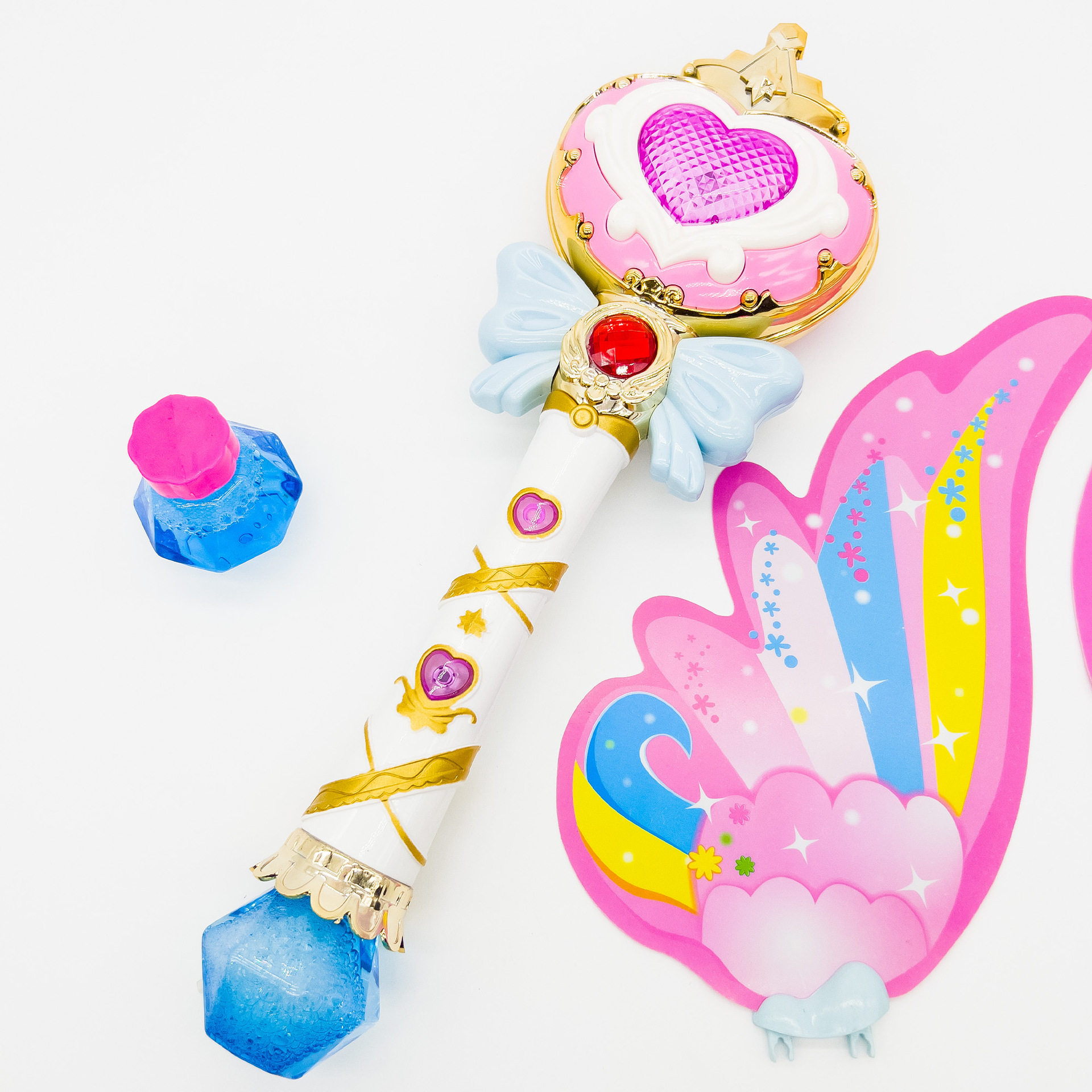 Bubble stick mágico de hadas transfronterizo juguete niña soplando burbuja artefacto niño máquina de burbujas luminosa para niños puesto al por mayor