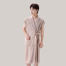 菠萝男士浴裙浴袍加厚速干浴巾珊瑚睡袍秋冬柔软新款洗澡吸水浴衣
