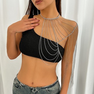 European and American Cross-Border Jewelry, Fashionable Multi-Layer Chain Tassel Bodychain, Personalized Creative Shoulder Chain Coser Clothing