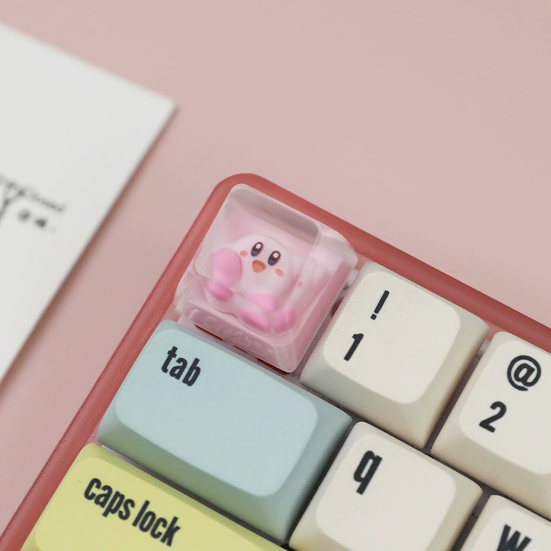 Индивидуальный прозрачный смоляный капающий колпачок Kirby, транслюцентный, одиночный для механической клавиатуры, перекрестный стержень, по высоте