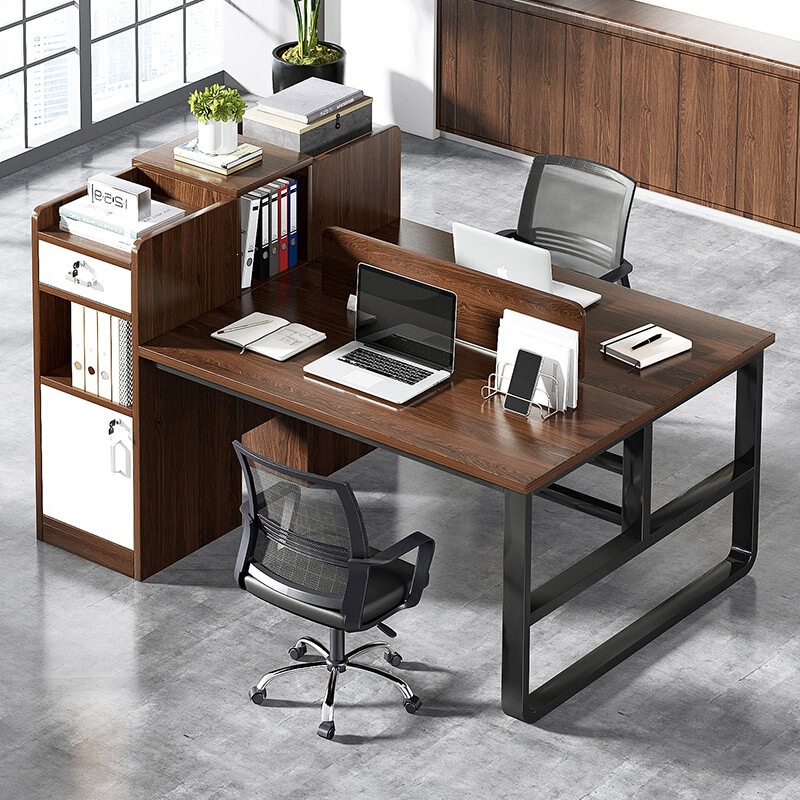 Office desk set for two employees, face-to-face computer desk, 2-person desk, financial desk Office desk set for two employees, face-to-face computer desk, 2-person desk, financial desk