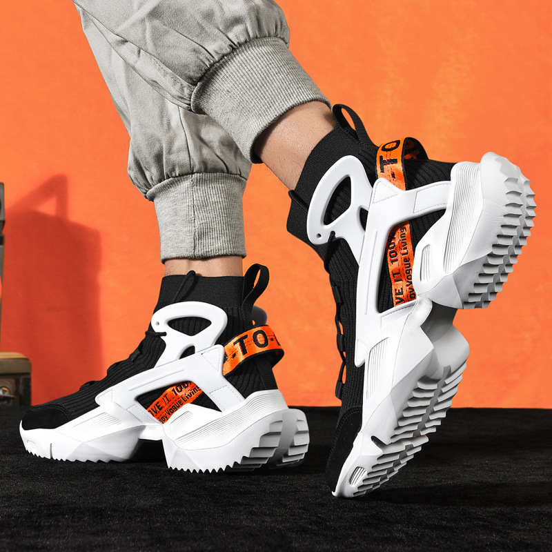 Large Size Men's Shoes Summer Breathable Thin 2022 Running Sports Mesh Height Increasing Blade Shoes ins Trendy