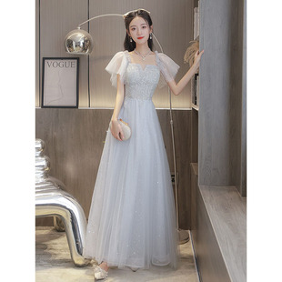 French Evening Dress Women's High-end Light Luxury Niche Banquet Elegant Birthday Adult Ceremony Art Test Piano Performance Host