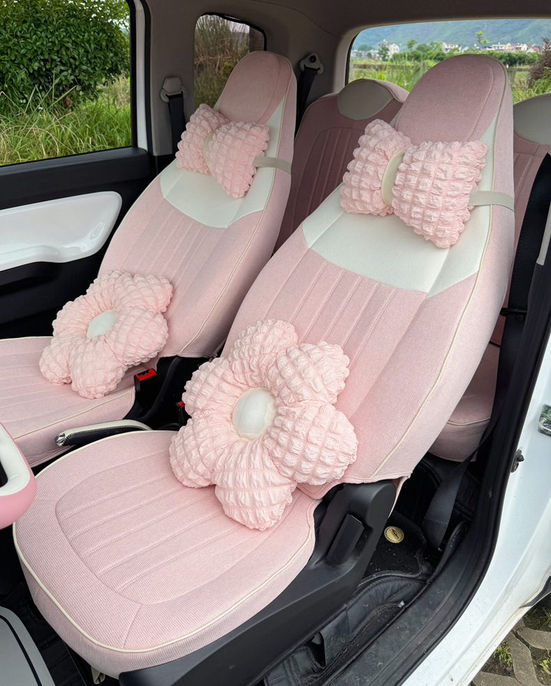 Fabric Cute Cartoon Breathable Car Seat Cover Full Set for Wuling Hongguang MINI 2020-2022