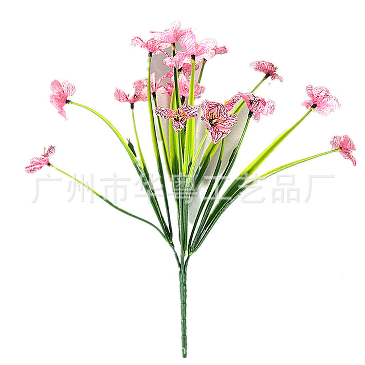 Amazonas primavera hierba flor simulación 5 plantas de agua violeta Flor de seda serigrafía Margarita bailando orquídea bailando