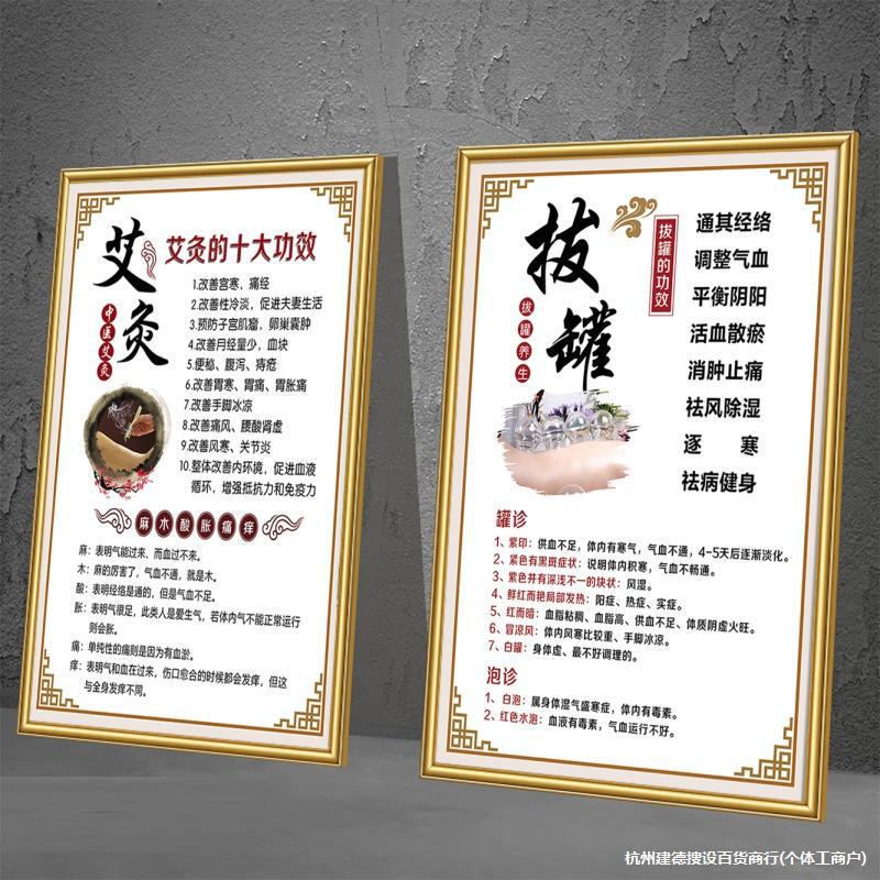 Traditional Chinese Medicine Health Center Beauty Salon Hanging Painting Background Wall Mural Moxibustion Scraping Conditioning Poster