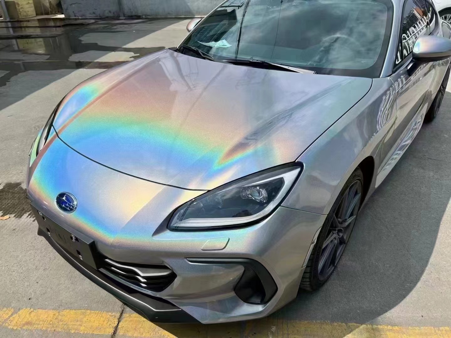 Car Color Changing Film Colorful Laser White Cross-Border Hot Selling Car Body Color Changing Film Gorgeous Gray Can Be Cut Factory Direct Sales