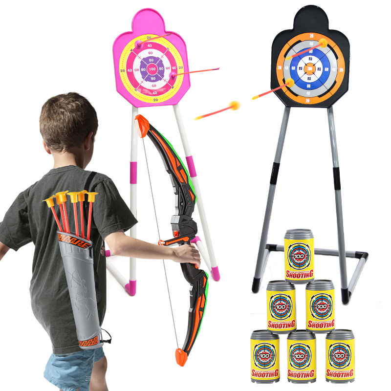 Exportación transfronteriza de niños arco y flecha objetivo de banda de soporte conjunto de ventura ballesta juego de tiro juguetes de ocio para niños y niñas