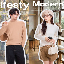 男女同款半高领打底衫纯色长袖t恤上衣圆领绒卫衣秋冬保暖