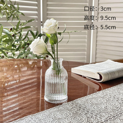 Retro repujado mini florero transparente hidropónico flor arreglo florero de cristal salón aromaterapia botella adornos Decoración