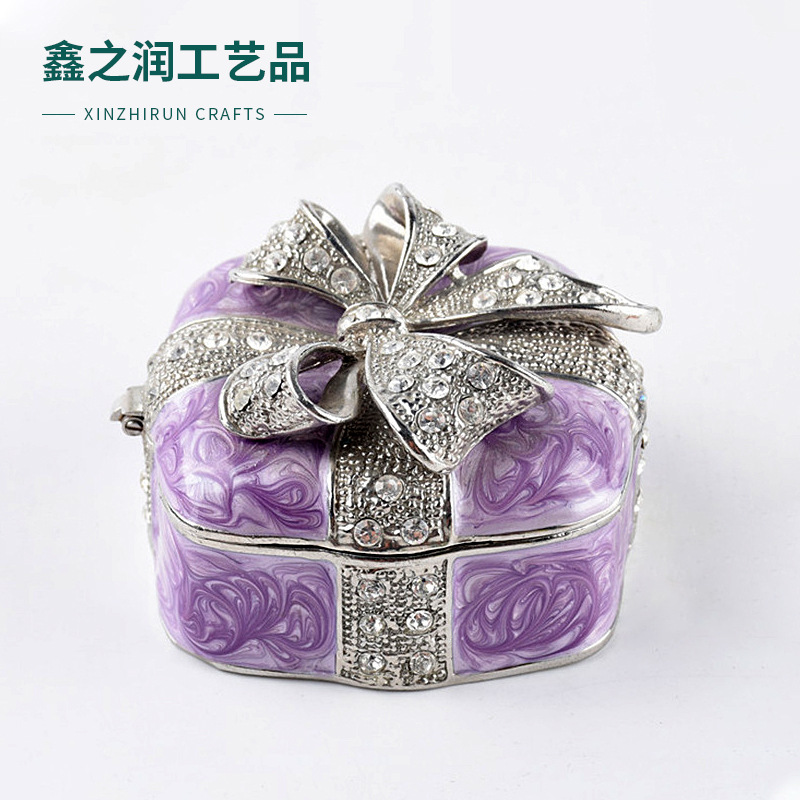 金属首饰盒蝴蝶结珠宝盒礼品饰品盒首饰嫁妆盒子项链盒首饰收纳