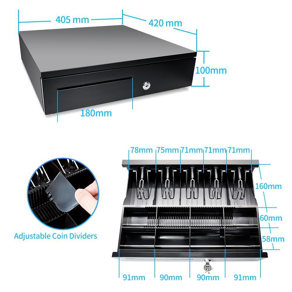 Xin Jiamei caja registradora, caja registradora de cinco compartimentos, caja registradora de tres grados con cerradura, cajón de caja registradora de supermercado, caja registradora de efectivo comercial