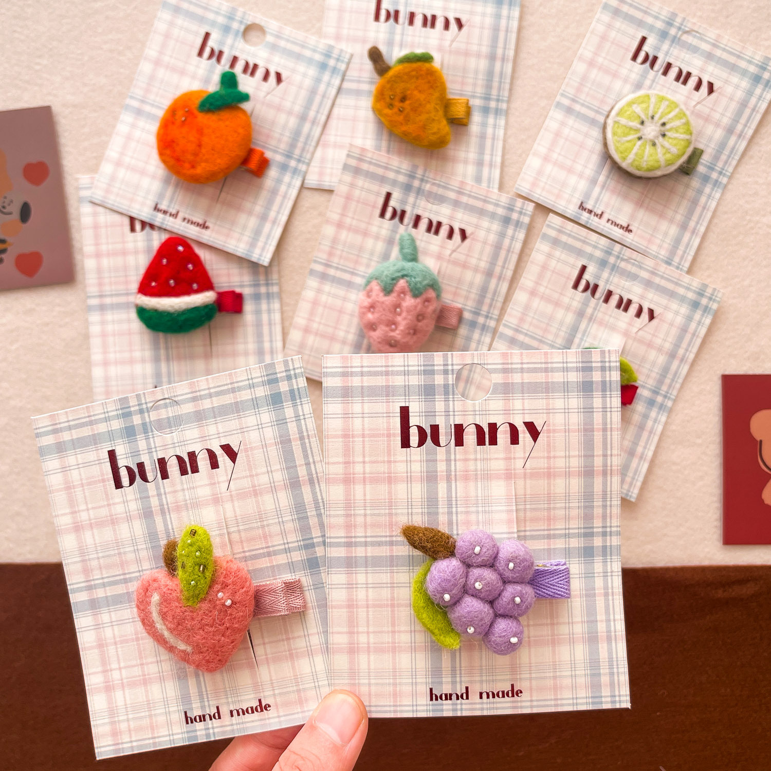 Kid's Cute Fruit Cloth Contrast Collar Hair Clip display picture 16