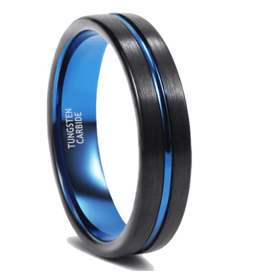 Ready Stock Supply of Personalized Simple Stainless Steel Combination Colorful Ring Groove Colorful Frosted Fashionable Men's Ring