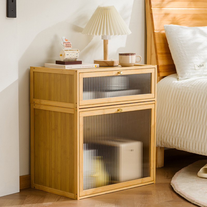 Solid Wood Bedside Table Simple Retro Storage Cabinet Small Simple Bedroom Home 2025 New Bedside Storage Rack Cabinet