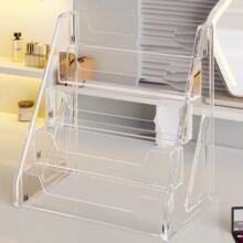 桌面化妆品收纳盒大容量面膜展示架梳妆台亚克力透明护肤品置物架
