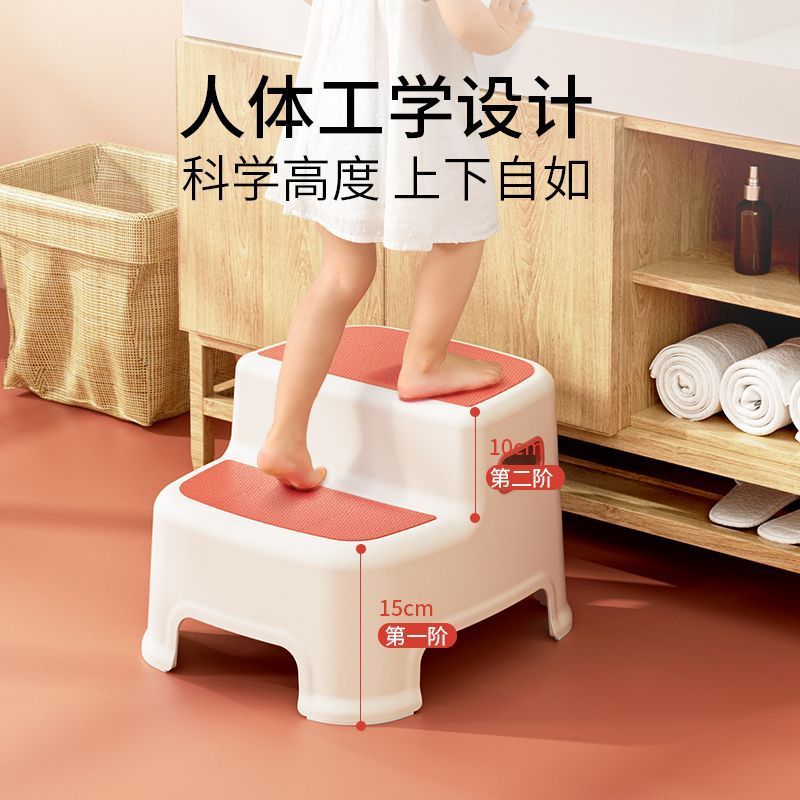 子供の洗面台は腰掛けを踏んで足の腰掛けをします。|undefined