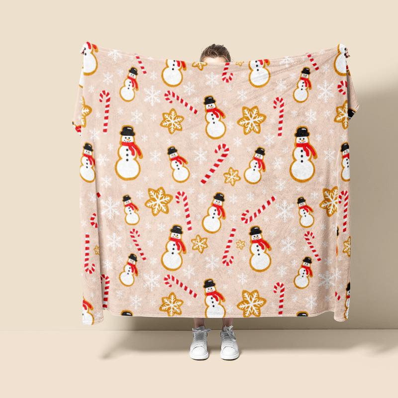 Navidad europea impresión digital franela mantas sofá suave mantas cálidas grandes cómodas al por mayor