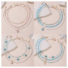 NZ3186跨境欧美米珠项链套装女波西米亚沙滩风时尚爱心夏季女颈链