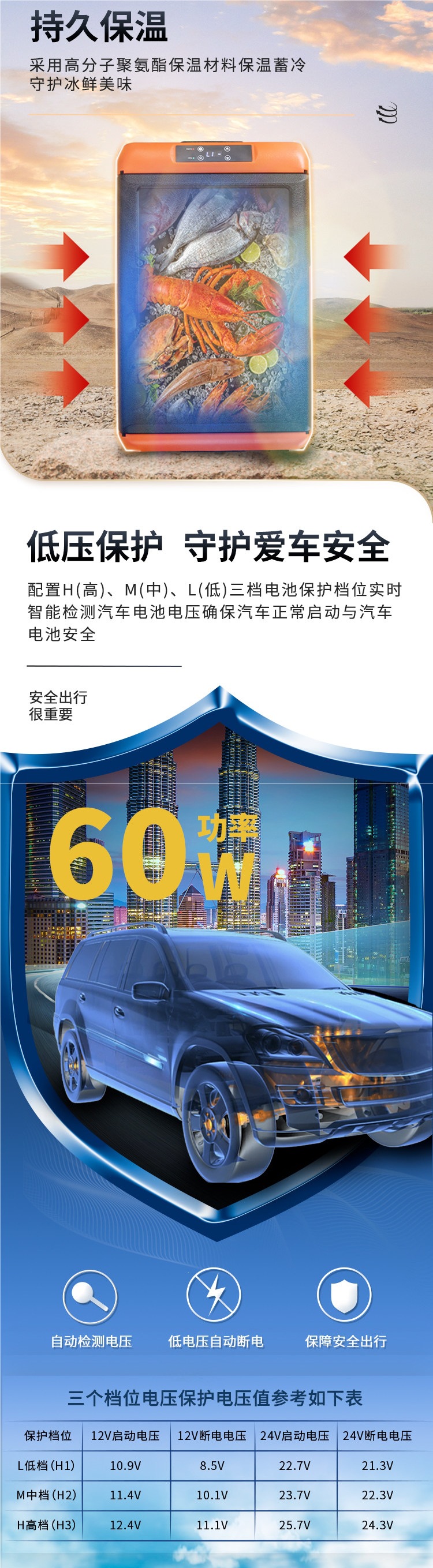 Ice Tiger car refrigerator compressor for refrigeration and freezing, 12V/24V special freezer for car and home use, dual-purpose for large trucks and small refrigerators
