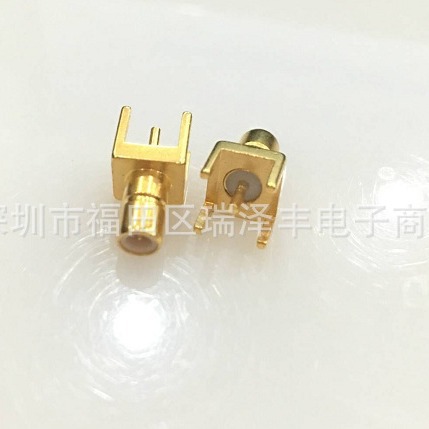 RF镀金射频头SMB-JE JHD插PCB板公头同轴连接器