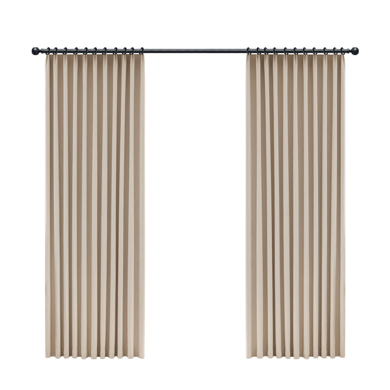 Cortina de chenilla francesa súper suave con forma gratuita, color crema, sombreado completo, procesamiento de reemplazo de dormitorio de villa, cortina Shaoxing