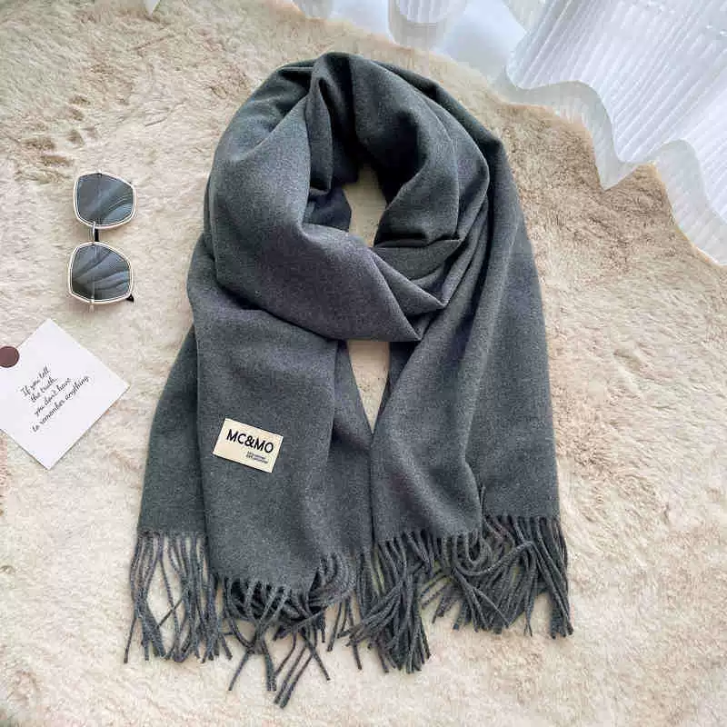 Colored winter scarf, red cashmere, keep warm universal cloak, increased thickness