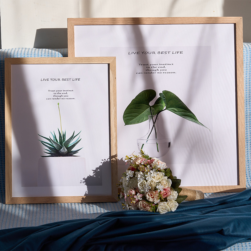 High-end oak mortise and tenon large size picture frame Jersey mounting display frame creative DIY photo wall photo frame A48