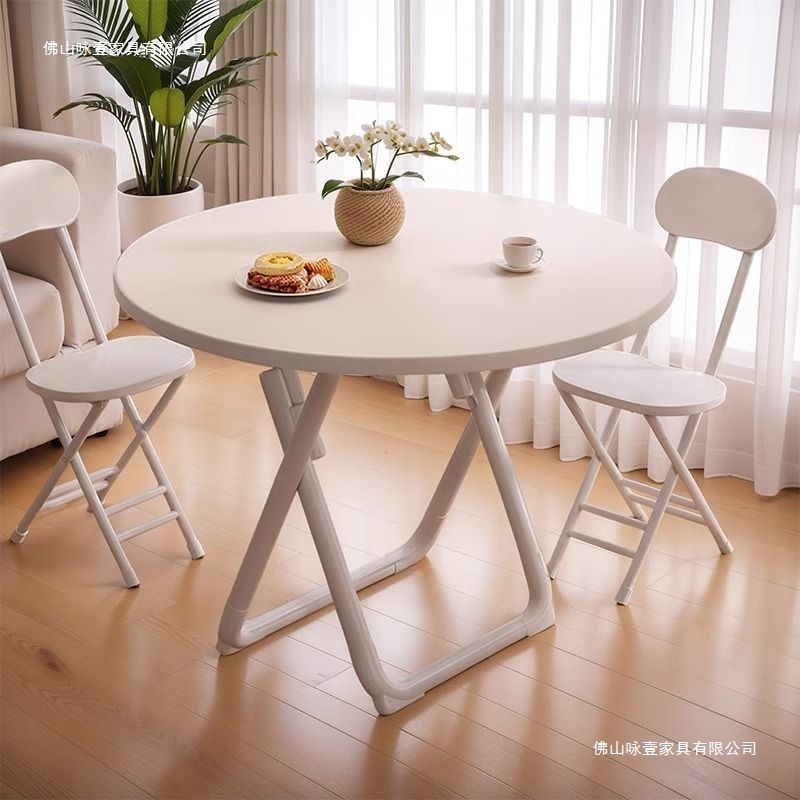 Folding Table Dining Table for Home Small Apartment Dining Square Table Balcony Round Table Portable Dining Table Simple Table and Chair Set