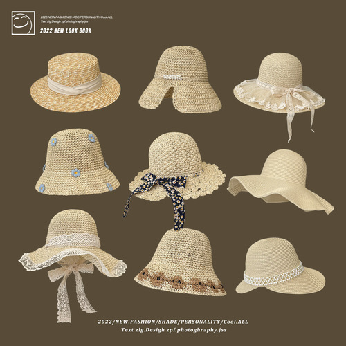 Sunshade straw hat for women summer Korean version seaside vacation beach hat outdoor face-covering sun hat UV protection