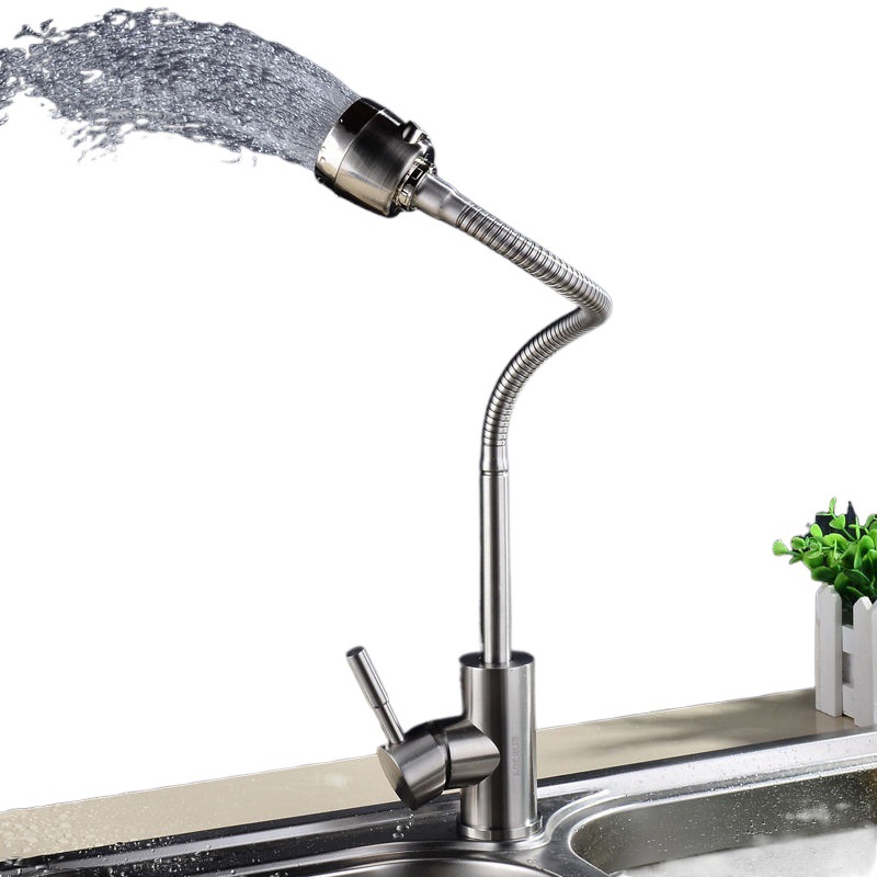 304 grifo de cocina de acero inoxidable grifo de latón frío y caliente grifo de lavabo en frío único a prueba de salpicaduras de agua al por mayor image 5
