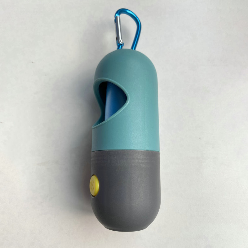 LED píldora mascota bolsa de basura distribuidor con luz perro inodoro Dispositivo de almacenamiento portátil mascota inodoro