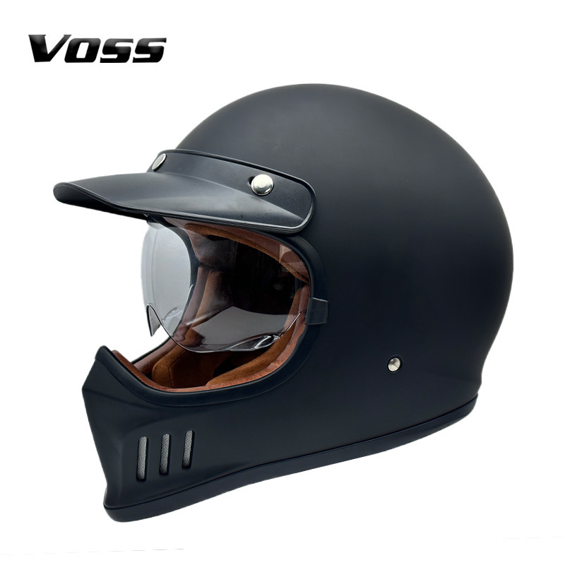 Cross-border exclusive 199 endoscope battery electric car retro helmet four seasons men's and women's VOSS full helmet motorcycle helmet