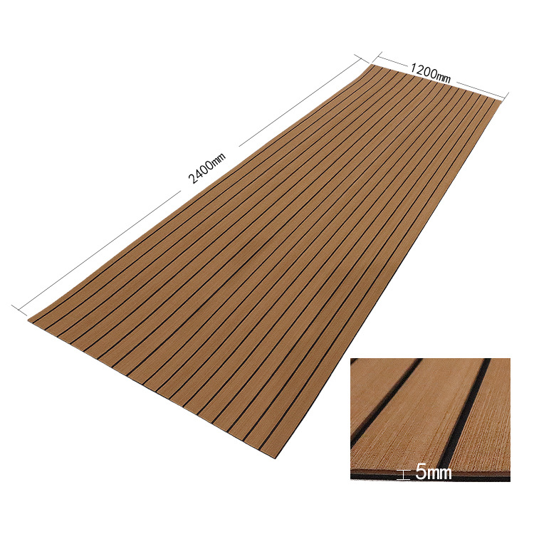 EVA Yacht Deck Anti-Slip Mat Anti-UV Imitation Teak Fishing Boat RV Anti-Slip Mat Brown Black Boat Accessories