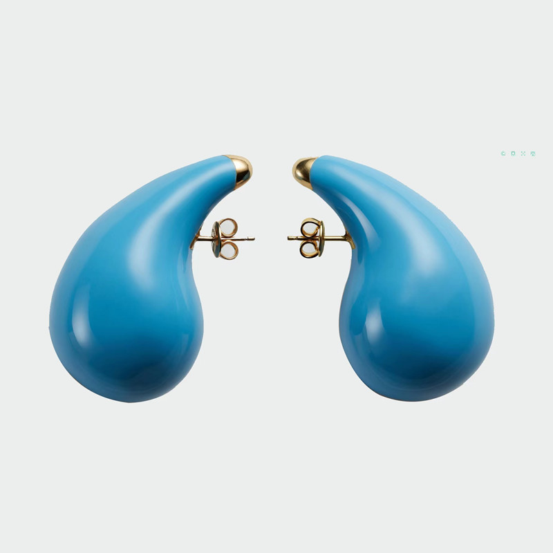 Women'S Gender 1 Pair Simple Style Water Droplets Epoxy Stainless Steel Ear Studs
