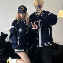 2025秋季新款情侣装复古学院风拼接棒球服外套女宽松百搭潮流夹克