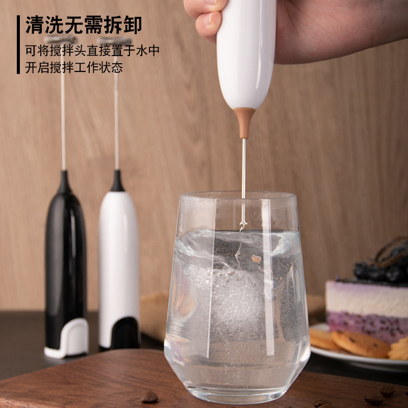 Batidora de Mano Eléctrica de acero inoxidable batidora de leche dispensador de batidor de leche seca barra de agitación de café