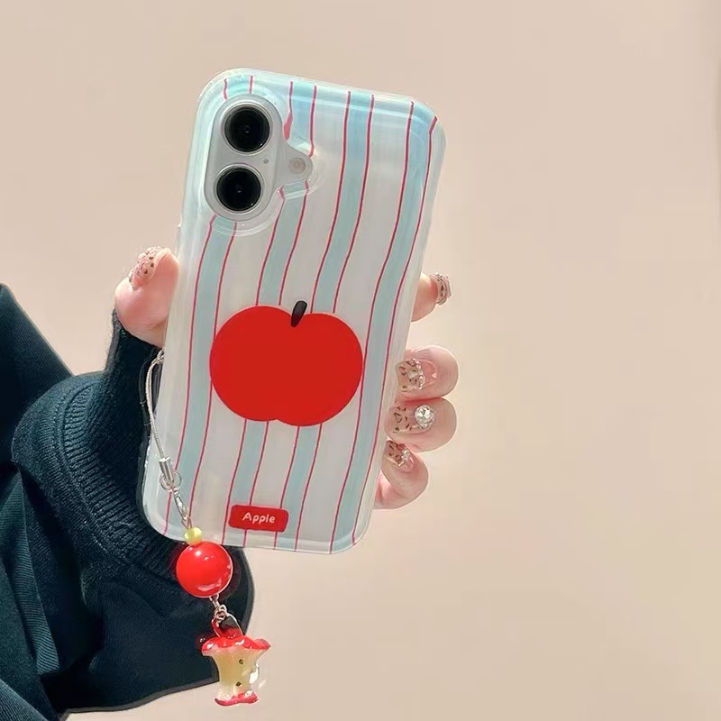 Rayas simples de nicho coreano para Apple 16promax pareja funda para teléfono móvil 14pro/15pro femenino 13/14