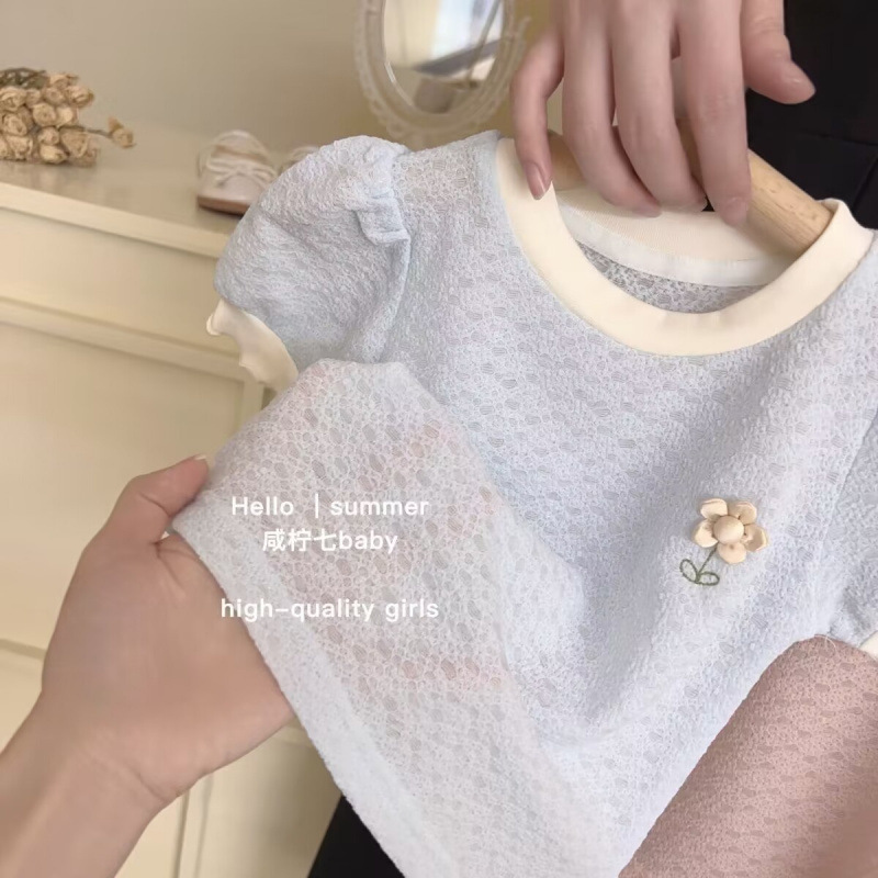 女の子半袖 Tシャツ 2023 夏の新スタイルファッショナブルな子供の夏服子供ベビープリンセストップス子供服|undefined