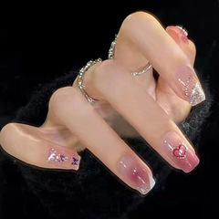 Fashionable winter and autumn ice-pink cheek blush heart-shaped detachable nail art for students, wholesale nail stickers