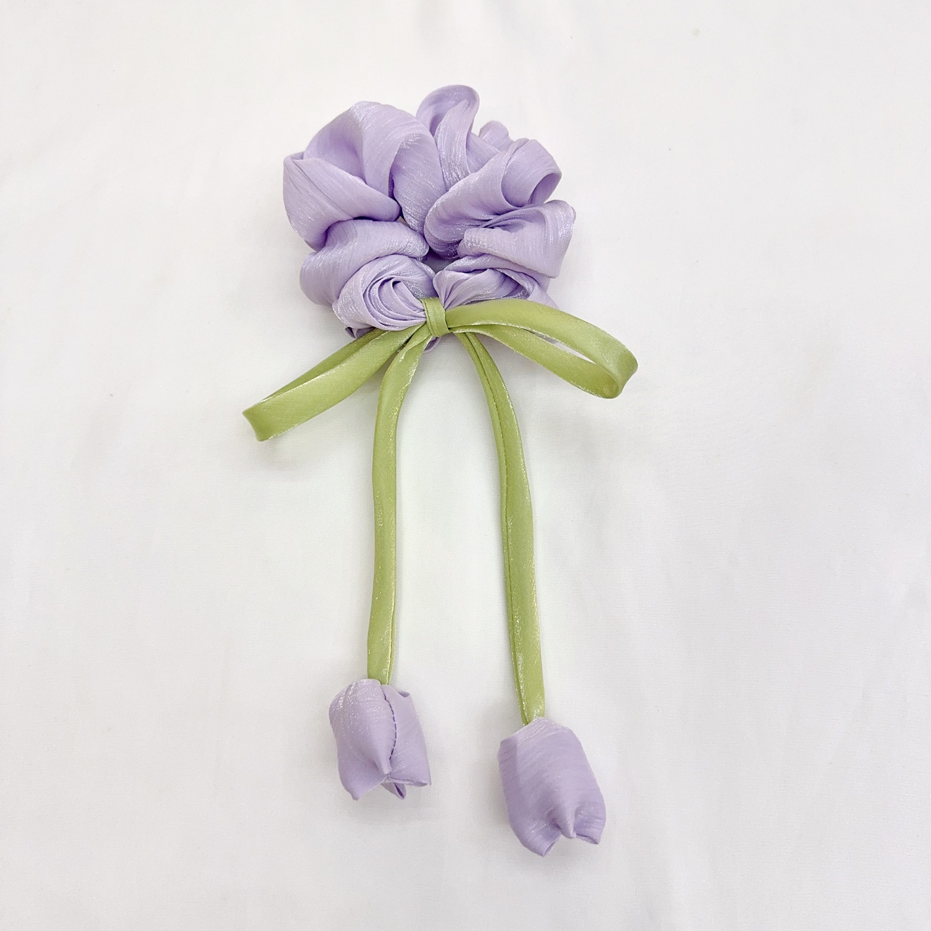 Dulce flotante Tulip Big intestino anillo de cabello nuevo temperamento de alta calidad adornos para el cabello de moda de alta gama