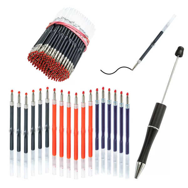 Beaded Pen Replacement Neutral Refill Plastic Neutral Refill Student Stationery Writing Smooth 0.5mm Neutral Refill