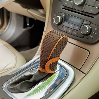 Popular Car Accessories: Universal: Sürətlər qutusu və əl tormozu başlıqları - automatic-transmission-brown