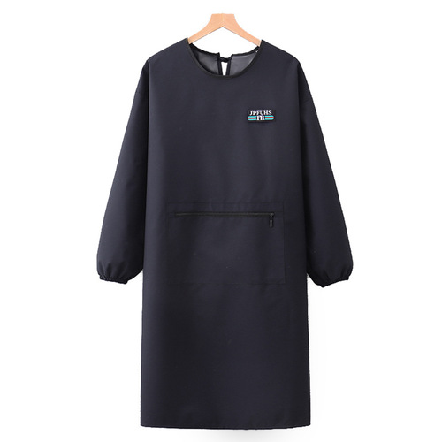 Apron for household use, kitchen apron with long sleeves, waterproof and oil-proof, customized for 2025 catering use with logo printing