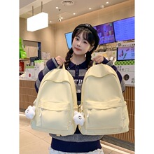 Solid color canvas schoolbag models color men shoulder bag
