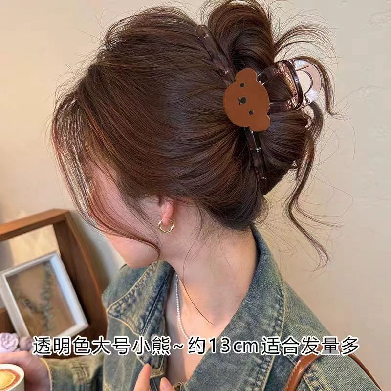 花朵女鲨鱼夹轻奢夹子亚克力撞色抓夹后脑勺发抓高质量小众发卡子|undefined